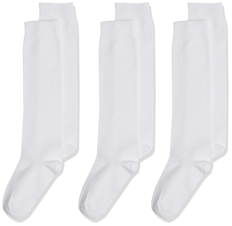 Jefferies Socks Girls 7-16 School Uniform Knee High 3 Pair Pack, White, Large (JF-8066A-WHT-L) - Image 1
